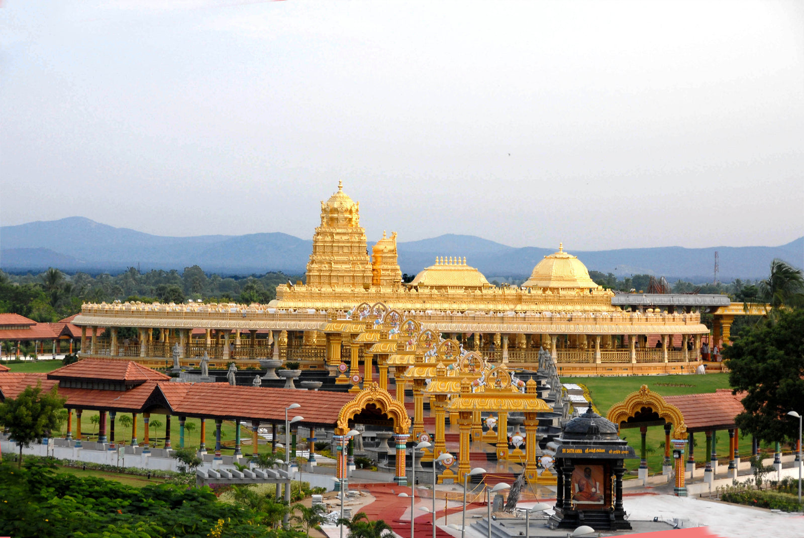 A huge temple with opulent ornate with intricate carvings.