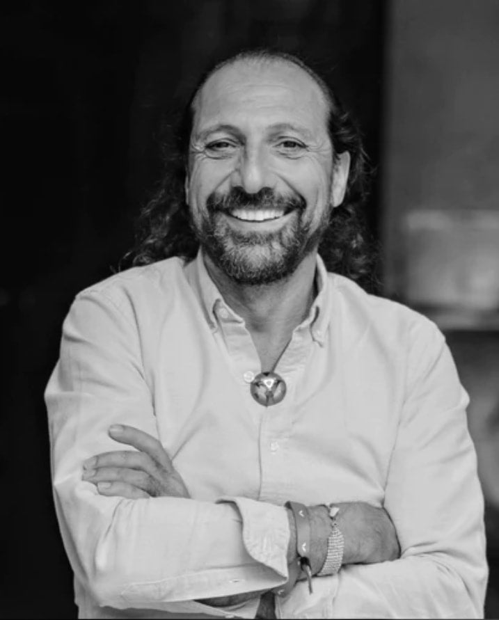 Nassim Haramein wearing the ARK Crystal necklace
