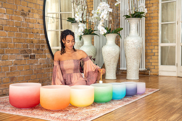 Sound Healing LAB | Pro Color Chakra Set of 7 Quartz Crystal Singing Bowls